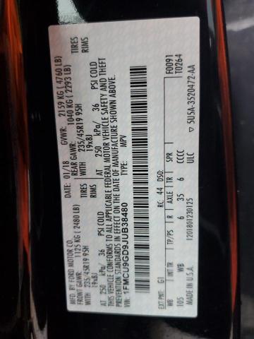 1FMCU9GD9JUB38480 Ford ESCAPE SE