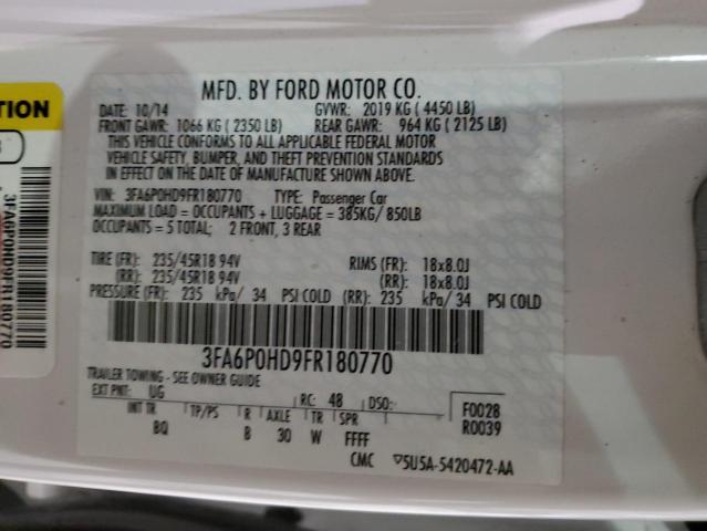 3FA6P0HD9FR180770 Ford FUSION SE