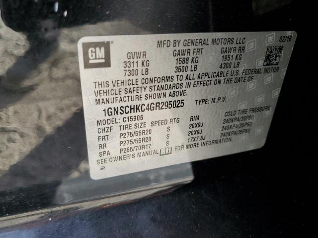 1GNSCHKC4GR295025 Chevrolet Suburban C1500 Lt