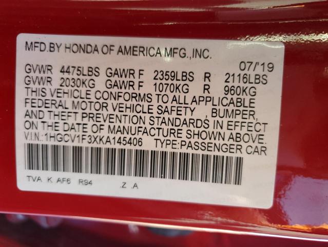 1HGCV1F3XKA145406 Honda Accord Sport
