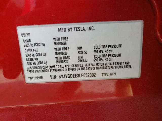 5YJYGDEE3LF052092 Tesla Model Y