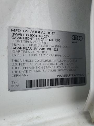 WA18NAF43JA022620 Audi A4 Allroad Premium Plus