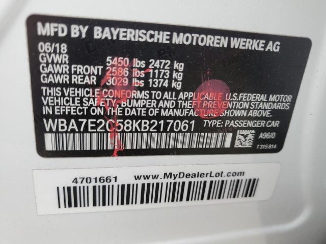 WBA7E2C58KB217061 BMW 740 I