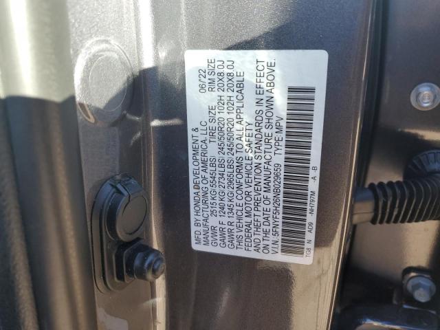 5FNYF5H26NB029659 Honda PILOT SE