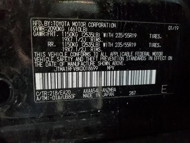 JTMA1RFV8KD018699 Toyota Rav4 Xle Premium