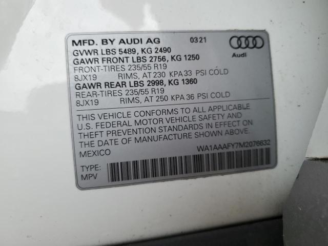 WA1AAAFY7M2076632 Audi Q5 PREMIUM