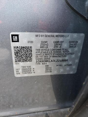1GKKNKLA3LZ218884 GMC ACADIA SLE