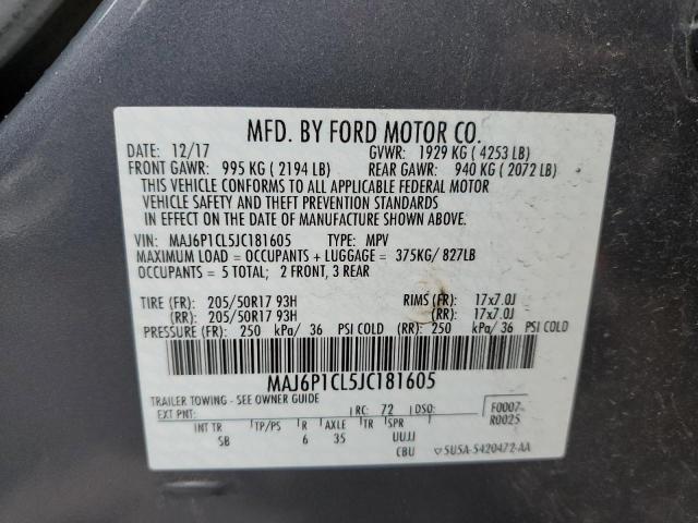 Auction sale of the 2018 Ford Ecosport Ses , vin: MAJ6P1CL5JC181605, lot number: 137659384