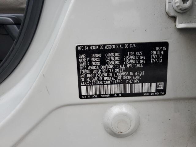 3CZRU6H7XGM714350 Honda Hr-v Exl