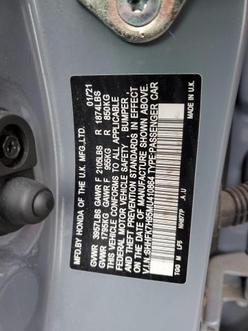 SHHFK7H95MU410864 Honda Civic Sport Touring