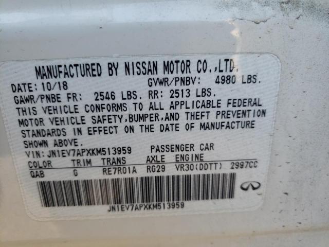 JN1EV7APXKM513959 Infiniti Q50 LUXE
