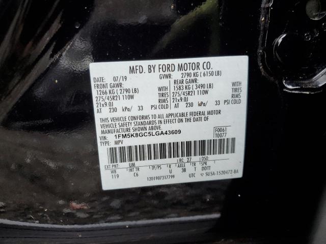 1FM5K8GC5LGA43609 Ford Explorer St