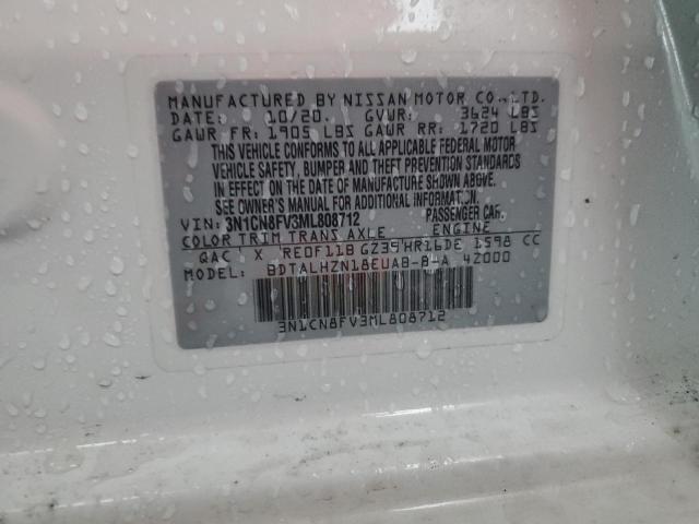 3N1CN8FV3ML808712 Nissan VERSA SR