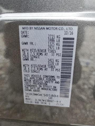 5N1DL0MM5HC505804 Infiniti QX60