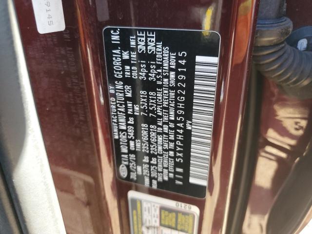 5XYPH4A59HG229145 KIA SORENTO EX