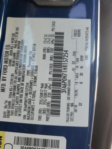 3FA6P0H71HR157254 Ford FUSION SE