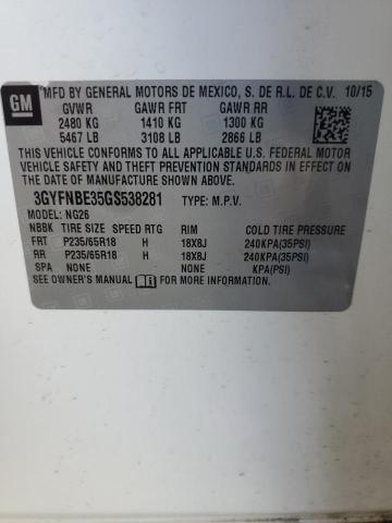 3GYFNBE35GS538281 Cadillac Srx Luxury Collection