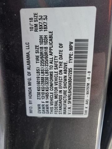 5FNRL6H26KB047285 Honda ODYSSEY LX
