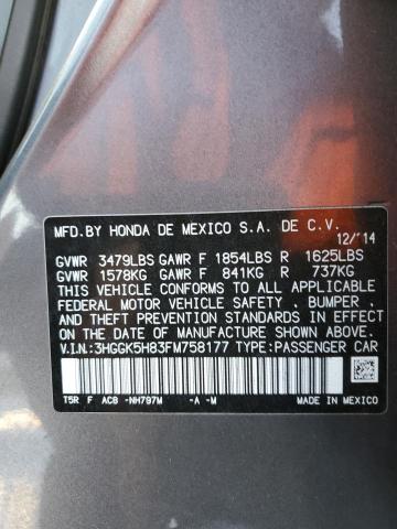 3HGGK5H83FM758177 Honda FIT EX