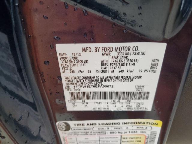 1FTFW1ET6EFA55672 Ford F150 Supercrew
