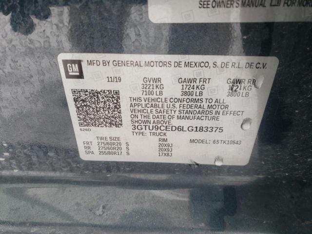3GTU9CED6LG183375 GMC Sierra K1500 Elevation