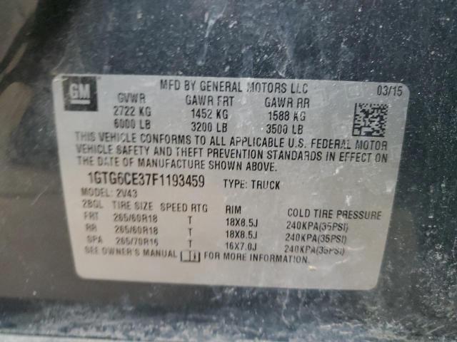 1GTG6CE37F1193459 GMC CANYON SLT