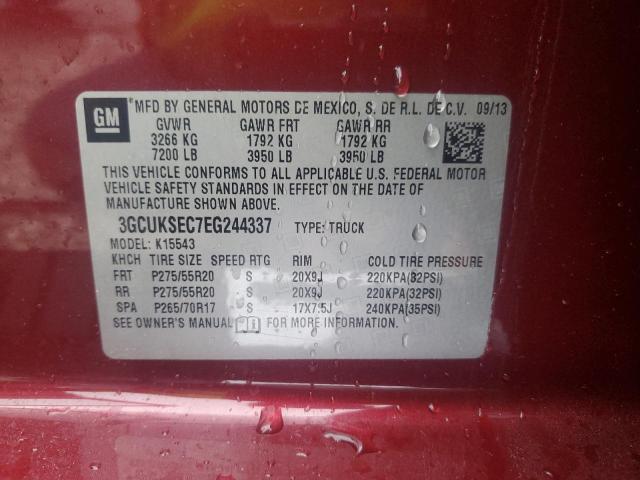 Chevrolet Silverado K1500 Ltz 2014 3GCUKSEC7EG244337 Image 12