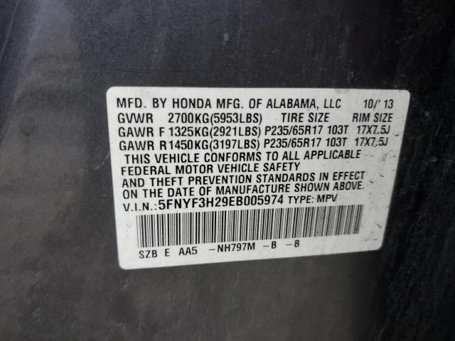 5FNYF3H29EB005974 Honda PILOT LX