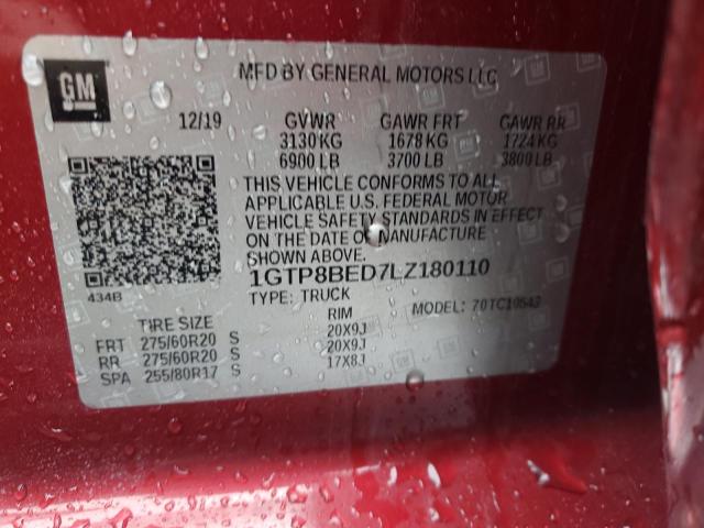 1GTP8BED7LZ180110 GMC Sierra C1500 Sle