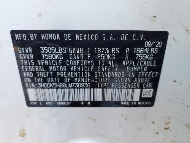 3HGGK5H88LM730936 Honda FIT EX