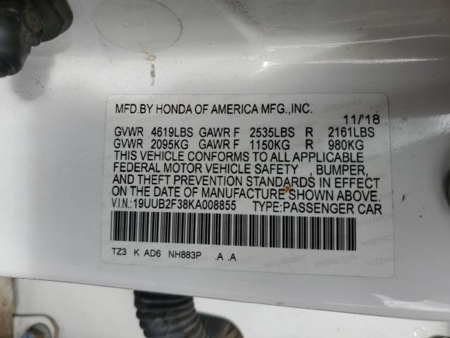 19UUB2F38KA008855 Acura TLX