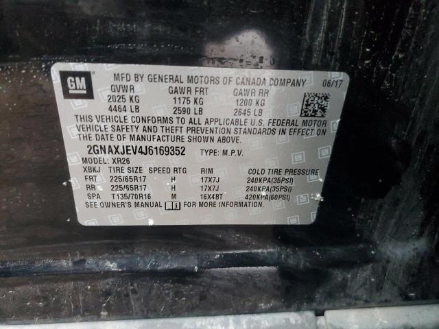 2GNAXJEV4J6169352 Chevrolet EQUINOX LT