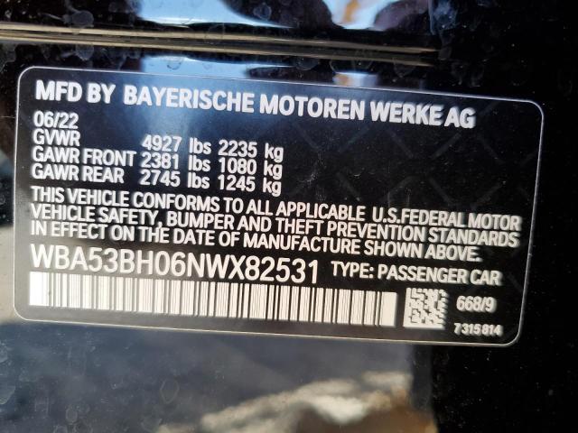 WBA53BH06NWX82531 BMW 530 I