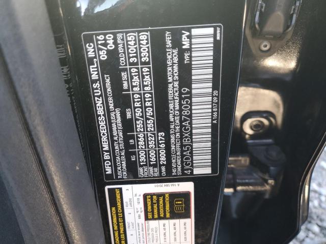 4JGDA5JBXGA780519 Mercedes-Benz GLE 350