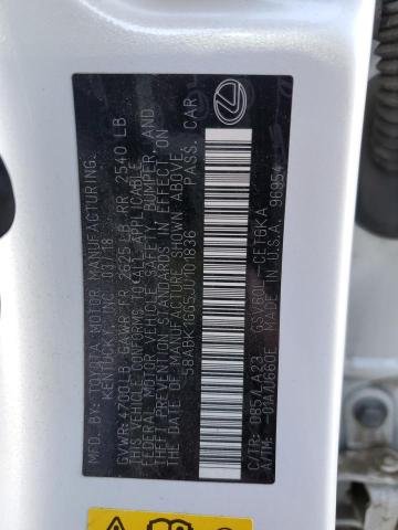 58ABK1GG5JU101836 Lexus ES 350