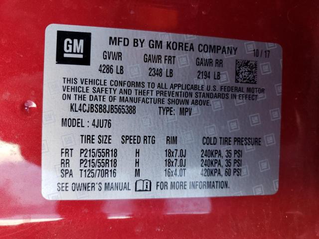 KL4CJBSB8JB565388 Buick Encore Preferred Ii