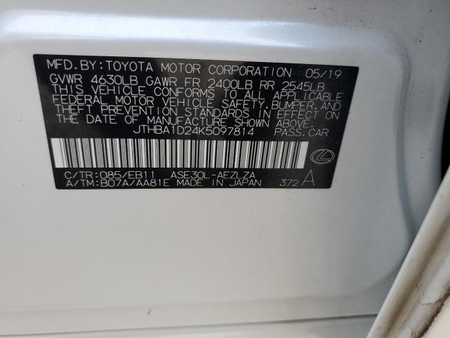 Lexus IS 300 2019 JTHBA1D24K5097814 Image 13