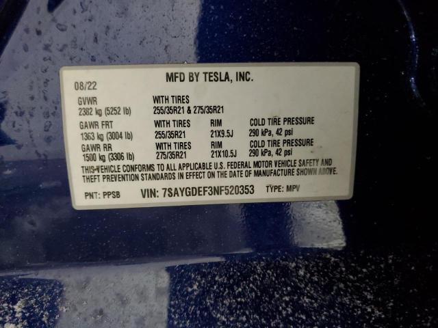 7SAYGDEF3NF520353 Tesla Model Y