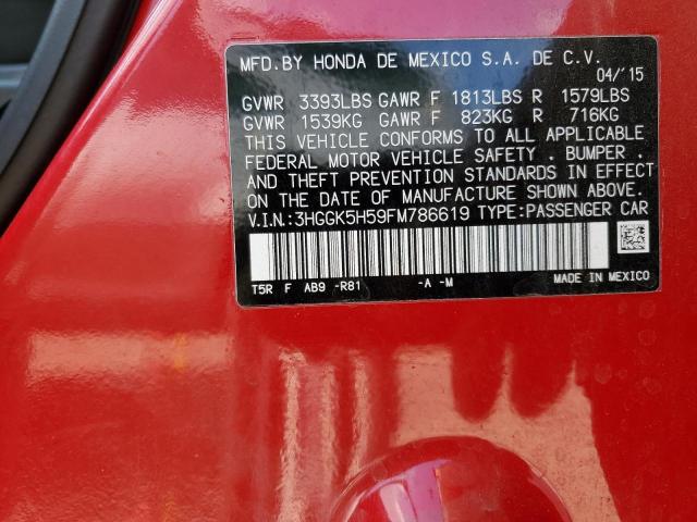 3HGGK5H59FM786619 Honda FIT LX