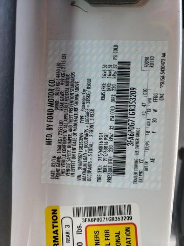 3FA6P0G71GR353209 Ford FUSION S