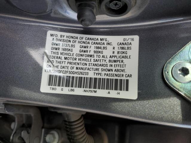 2HGFC2F50GH526233 Honda Civic Lx