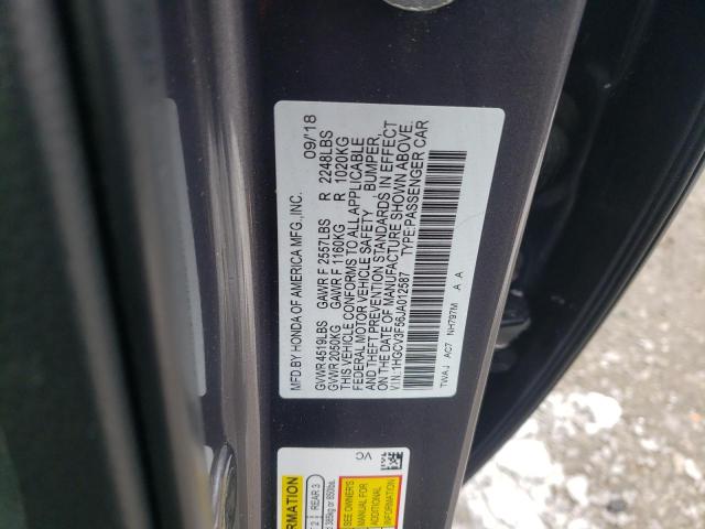 1HGCV3F56JA012587 Honda Accord Hybrid Exl
