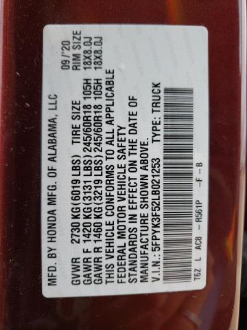 5FPYK3F52LB021253 Honda Ridgeline Rtl
