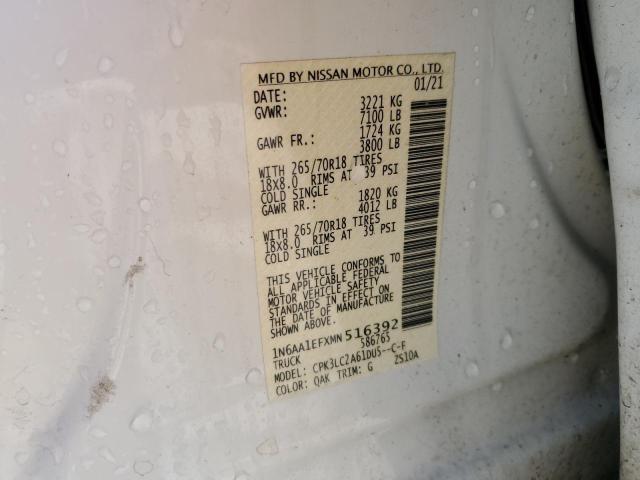 1N6AA1EFXMN516392 Nissan TITAN SV
