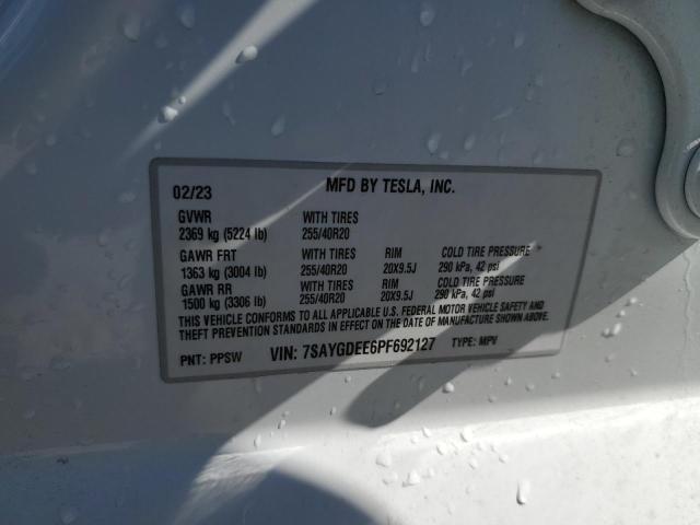 7SAYGDEE6PF692127 Tesla Model Y