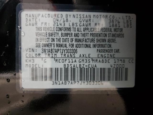 3N1AB7AP7JY303306 Nissan SENTRA S