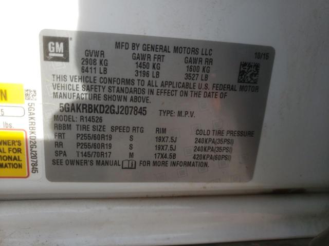 5GAKRBKD2GJ207845 Buick Enclave