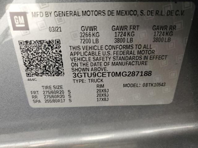 3GTU9CET0MG287188 GMC Sierra K1500 Elevation