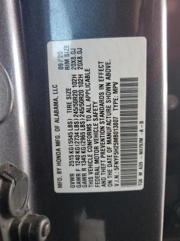 5FNYF5H25MB013807 Honda PILOT SE