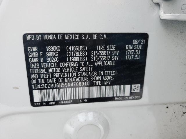 3CZRU6H59NM708910 Honda HR-V EX